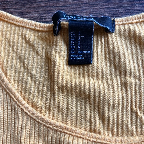 Forever 21 Bright Yellow Ribbed Top | Bright Yellow Sleeveless Top | Ribbed Top - Picture 3 of 5